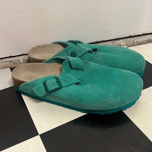green narrow foot birkenstock boston
